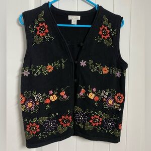 Christopher & Banks knit floral vest